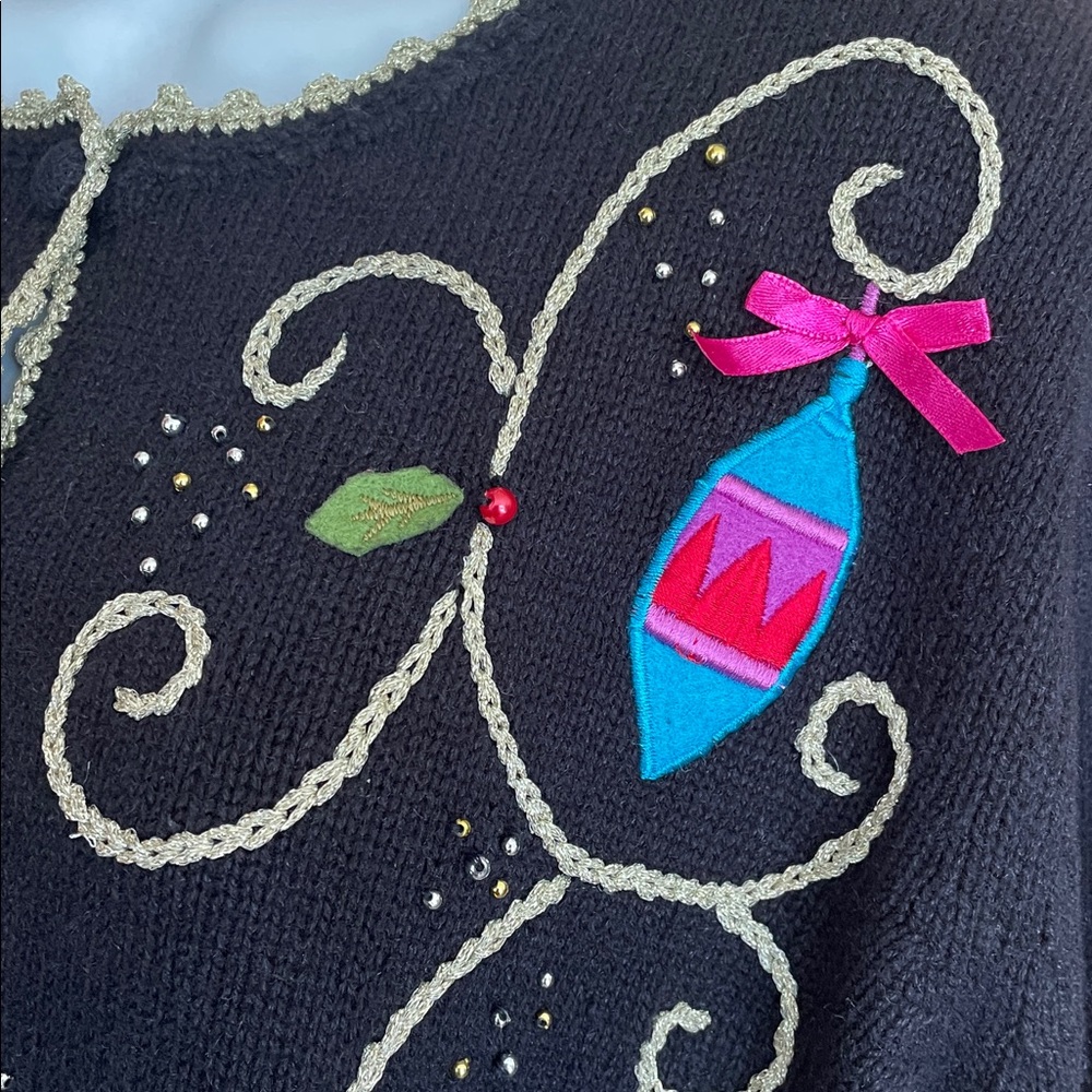 UGLY? Christmas Holiday Sweater by Designers Originals, Like New! Size Petite L - Picture 7 of 15